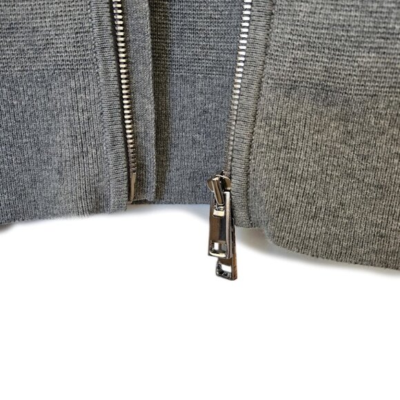 Theory Heather Gray Men's Zip-Up Sweater - Picture 5 of 13